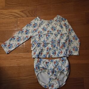 Janie and Jack White Floral Ruffle Swim Suit with NWT!